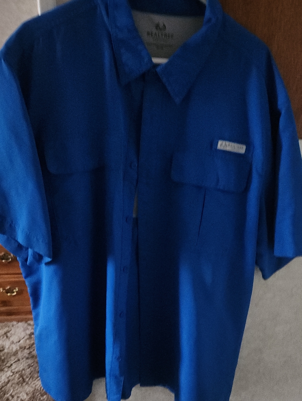 Men's 2XL Realtree Short-Sleeve Button-Down Fishing Shirt in Royal Blue List#5
